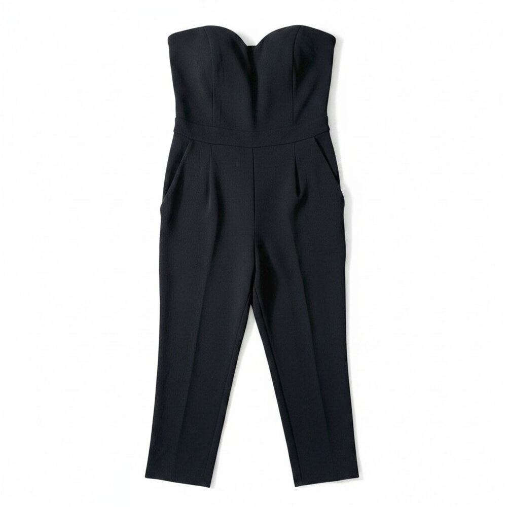 Express Women Sweetheart Neckline Cropped Jumpsuit Black 8 Evening Glam Timeless